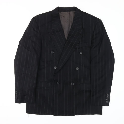 John G Men's Black Striped Blazer 40S Classic Formal