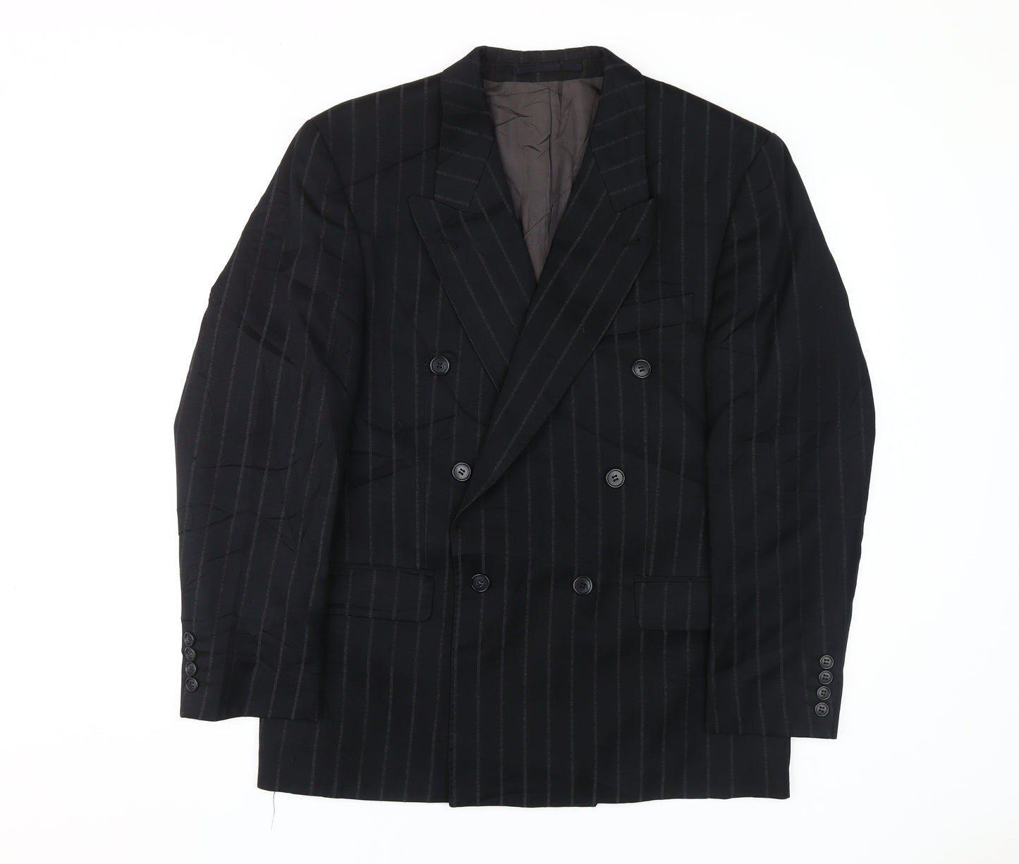 John G Men's Black Striped Blazer 40S Classic Formal