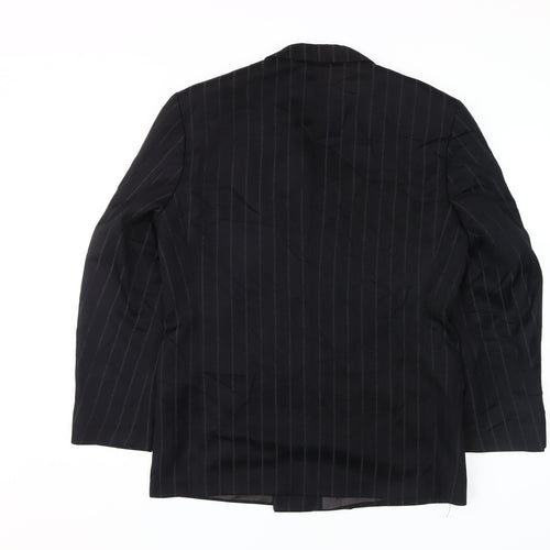 John G Men's Black Striped Blazer 40S Classic Formal