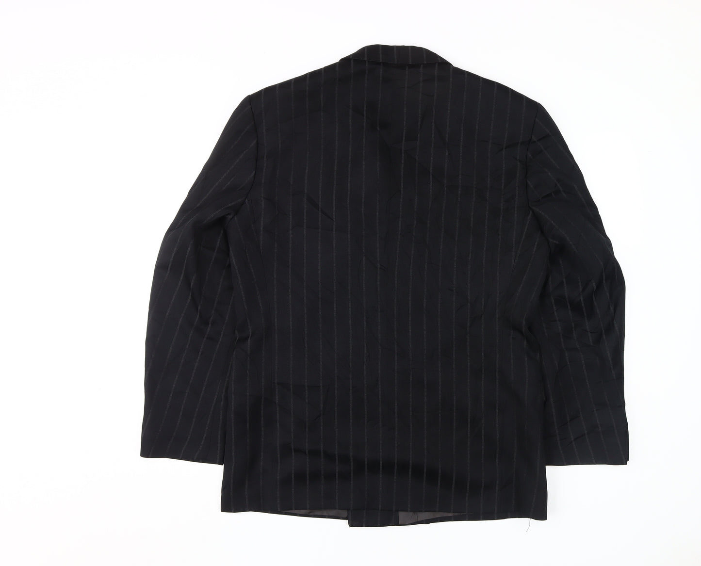 John G Men's Black Striped Blazer 40S Classic Formal