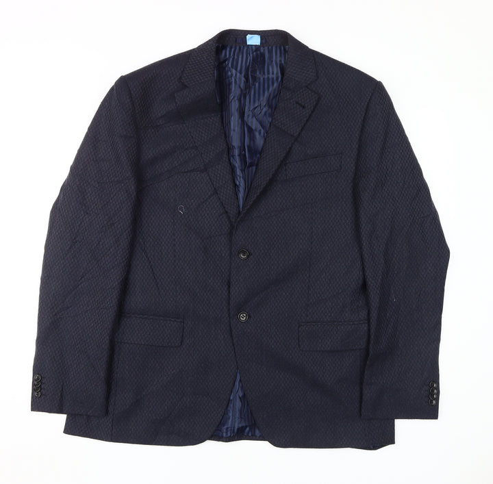 Jeff Banks Men's Blue Blazer 44R Classic Geometric Jacket