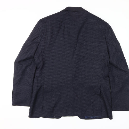 Jeff Banks Men's Blue Blazer 44R Classic Geometric Jacket