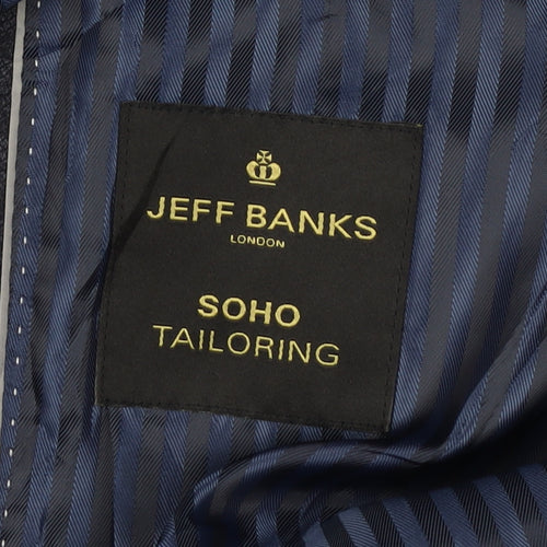 Jeff Banks Men's Blue Blazer 44R Classic Geometric Jacket