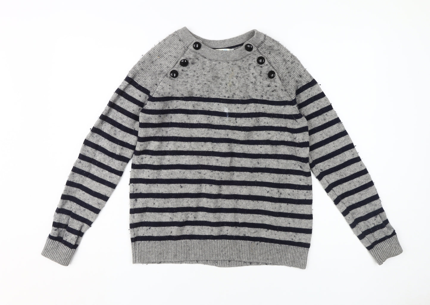 Boden Women's Grey Striped Pullover Jumper S