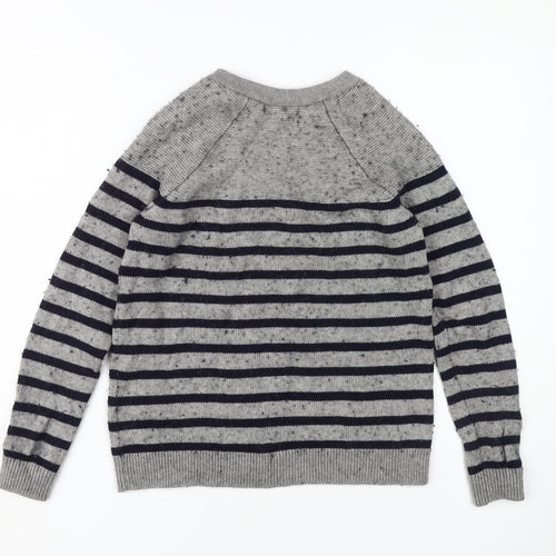 Boden Women's Grey Striped Pullover Jumper S