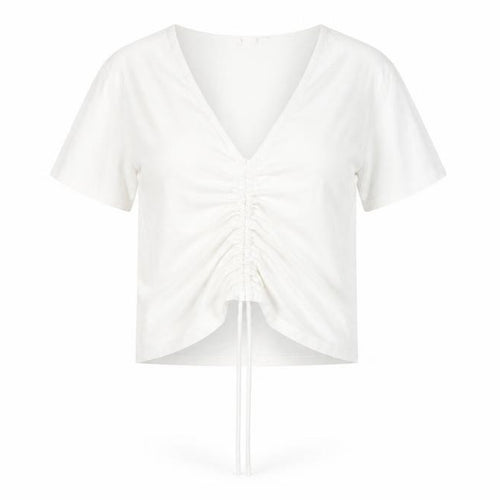 MNG Women's White V-Neck T-Shirt, Size M, Casual