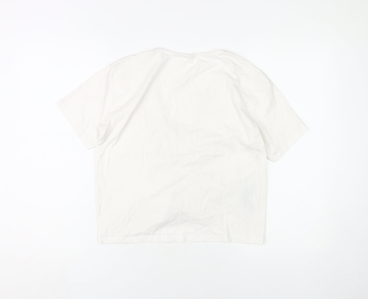 MNG Women's White V-Neck T-Shirt, Size M, Casual