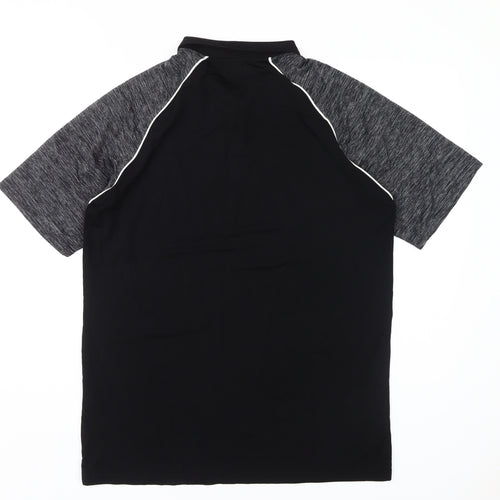 boohooMAN Men's Black Polo L Ringer