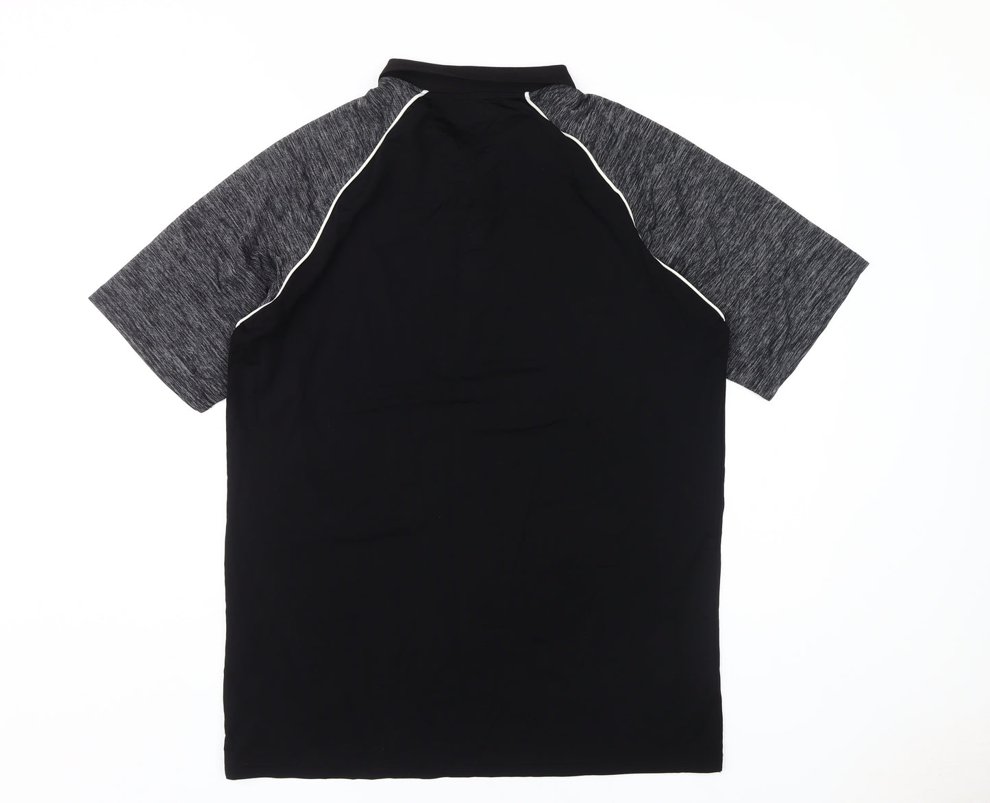 boohooMAN Men's Black Polo L Ringer