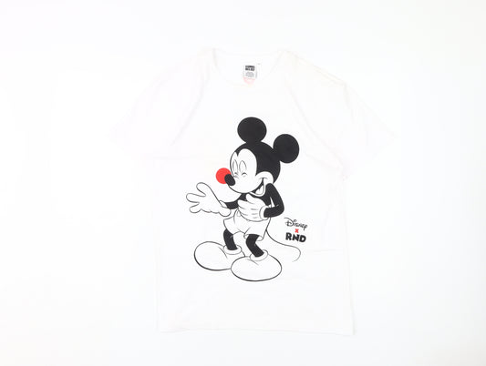 Front view of Comic Relief unisex white xs disney t-shirt