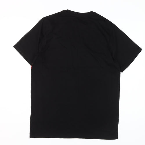 boohooMAN Men's Black Colourblock T-Shirt, Size L