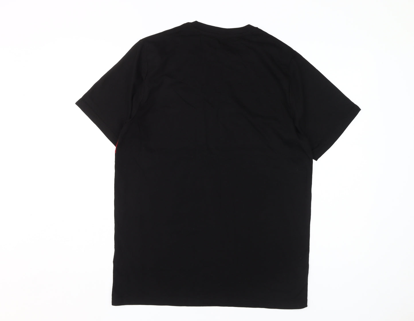 boohooMAN Men's Black Colourblock T-Shirt, Size L
