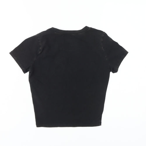 Hollister Women’s Black Cropped T-Shirt S