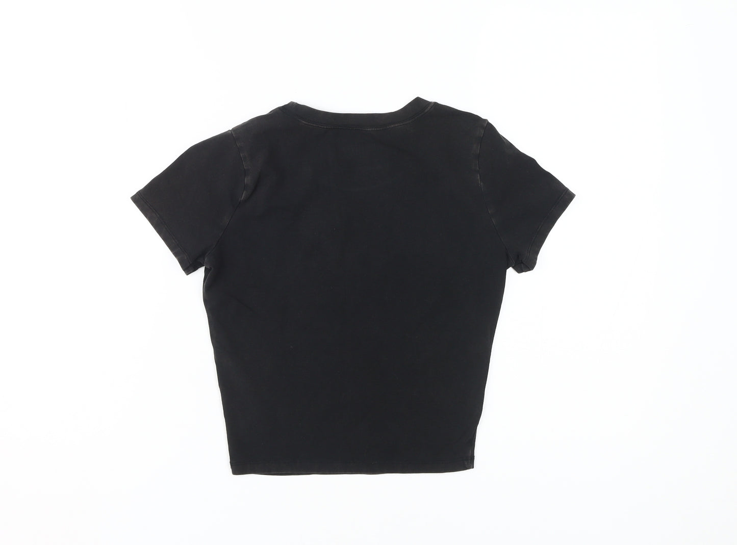 Hollister Women’s Black Cropped T-Shirt S