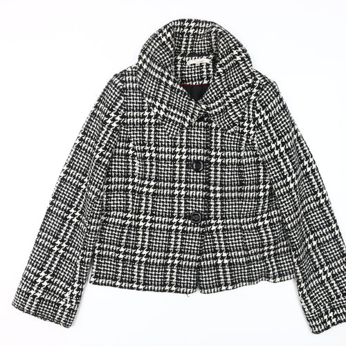 Style by EWM Women's Black White Short Tweed Coat 16