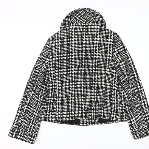 Style by EWM Women's Black White Short Tweed Coat 16