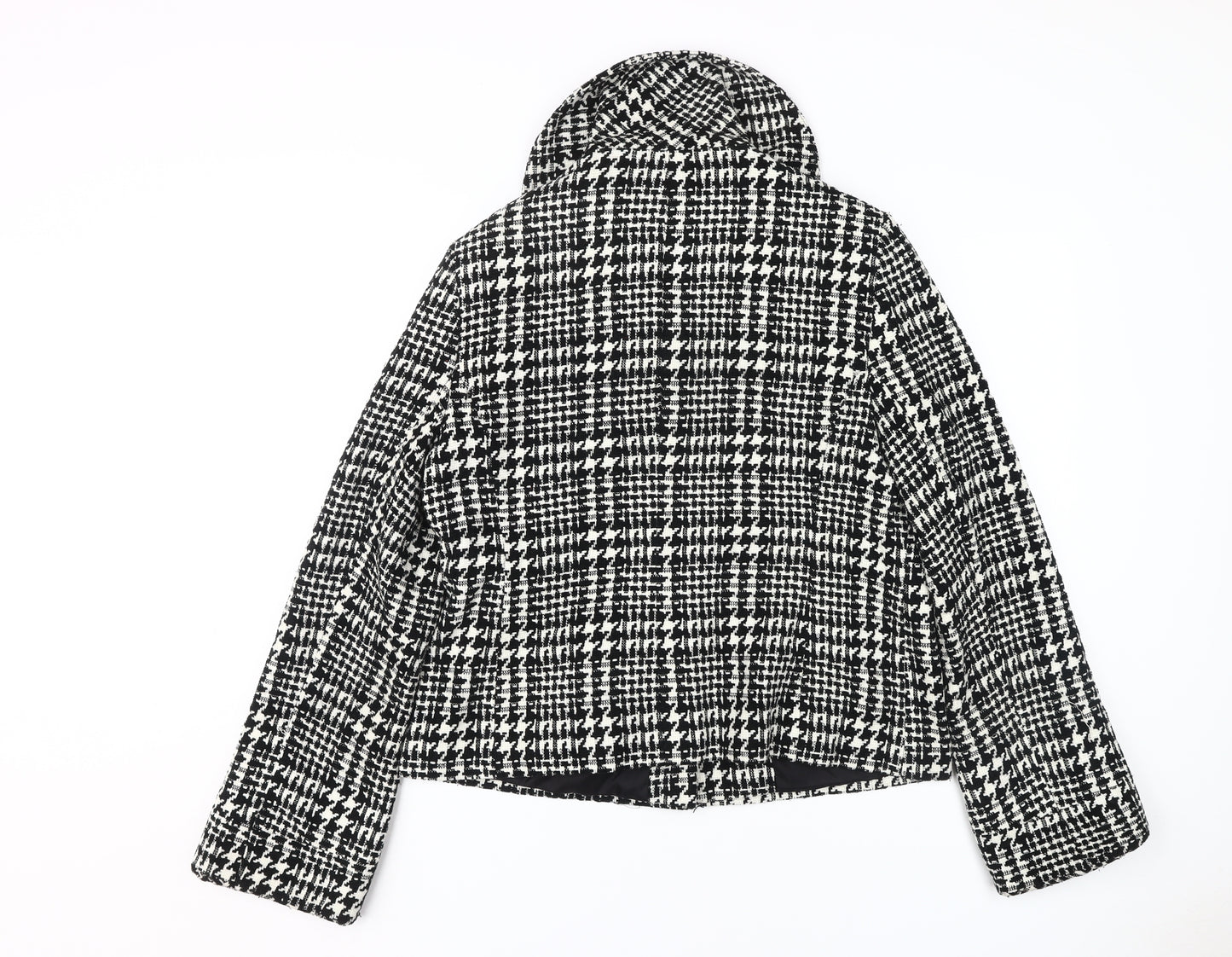 Style by EWM Women's Black White Short Tweed Coat 16