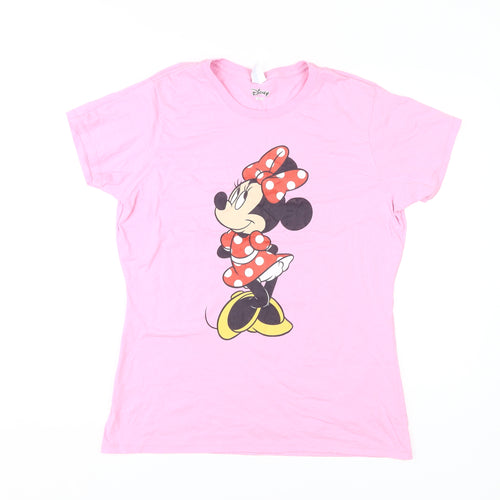 Disney Women's Pink Minnie Mouse T-Shirt, L