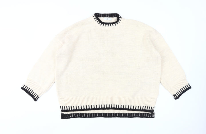 Katchme Women's Ivory Jumper S/M Crew Neck