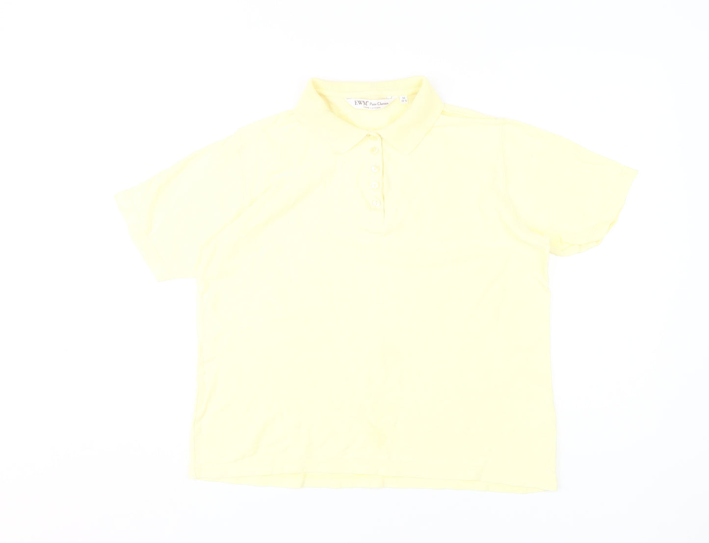 EWM Women's Yellow Polo Shirt - M, Short Sleeve