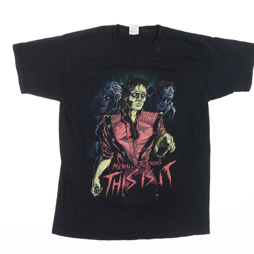 Fruit of the Loom Men's Black Medium Michael Jackson T-Shirt