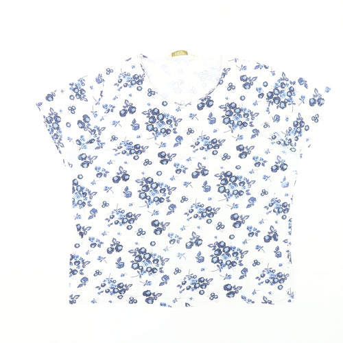 EWM Women's White Floral T-Shirt XL