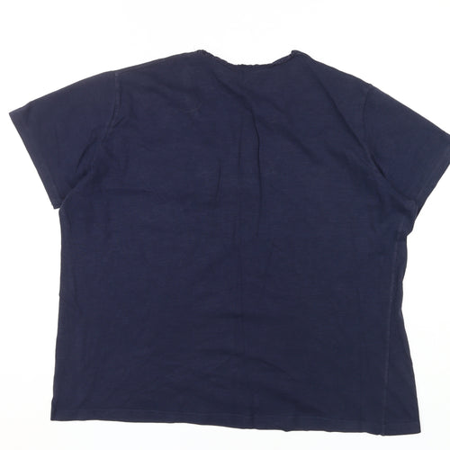 Isle Women's Blue Embroidered Cotton T-Shirt