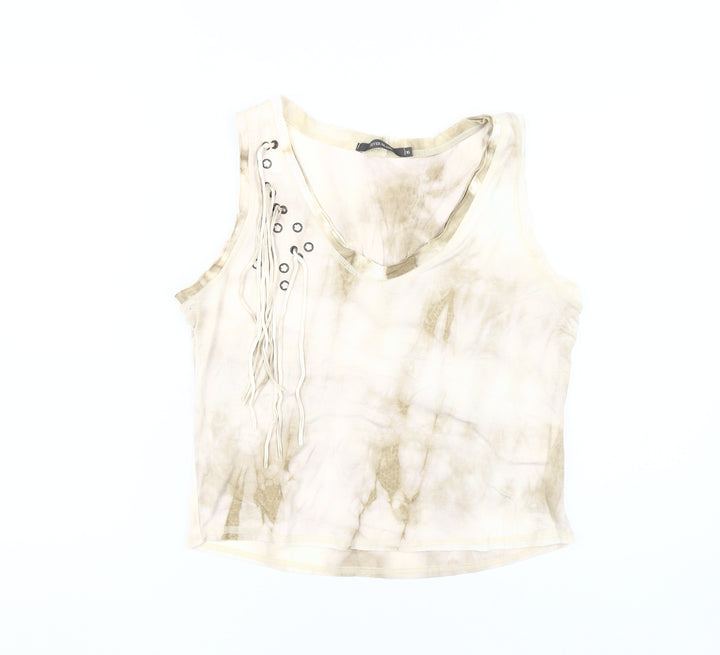River Island Beige Tie-Dye Tank Top - Size 16