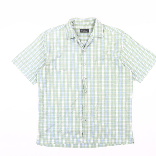 Hawkshead Men's Green Check Cotton Button-Up Shirt M