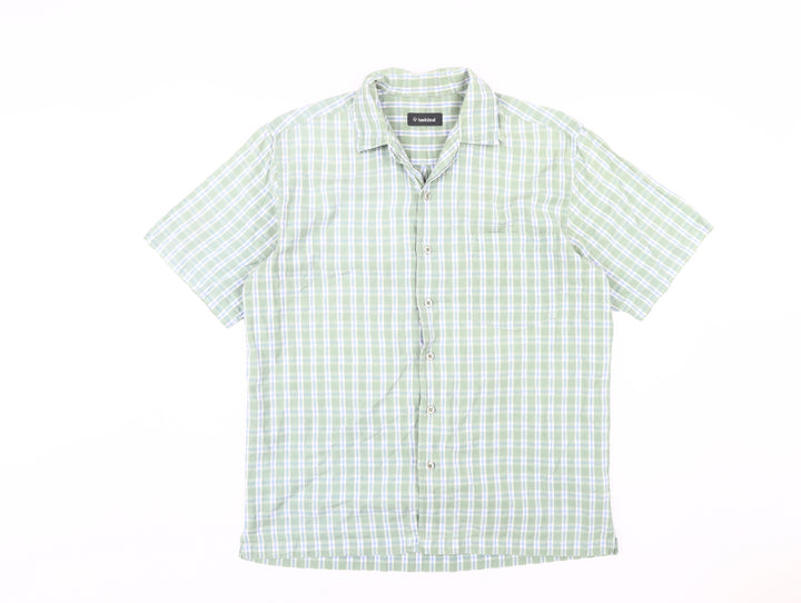 Hawkshead Men's Green Check Cotton Button-Up Shirt M