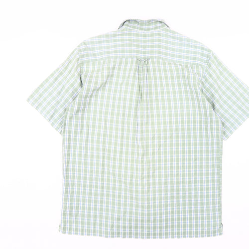 Hawkshead Men's Green Check Cotton Button-Up Shirt M