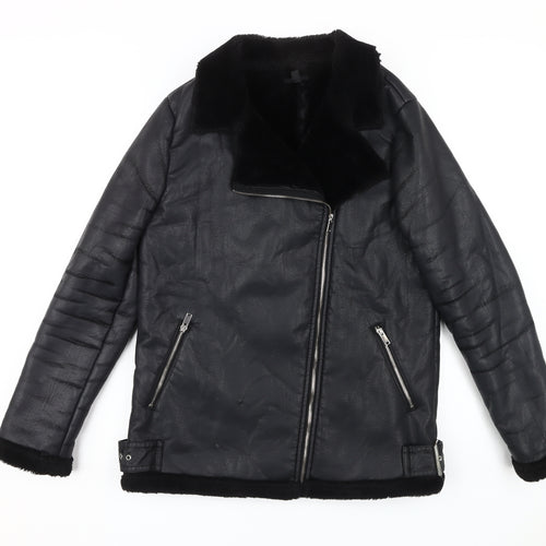Missguided Women's Black Motorcycle Jacket Size 12