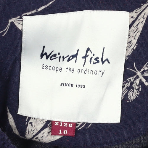 Weird Fish Women's Blue Full Zip Hoodie Size 10