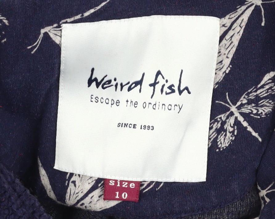 Weird Fish Women's Blue Full Zip Hoodie Size 10