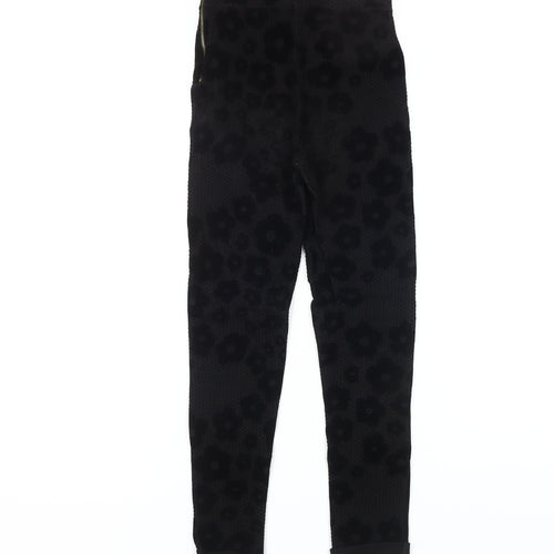 Topshop Women's Black Floral Leggings Size 6