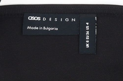 ASOS DESIGN Women's Black Cropped Balloon Sleeve Top