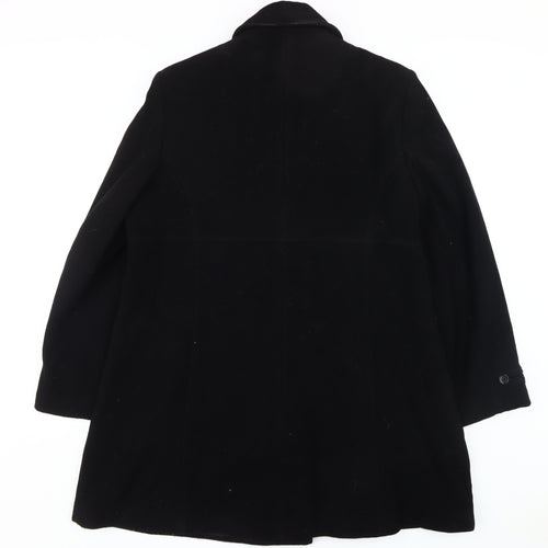 BHS Women's Black Wool Pea Coat, Size 20, Classic Style