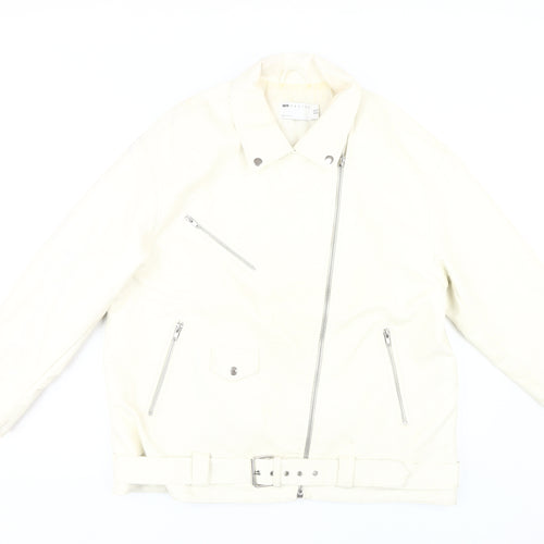 Asos Design Women's White Biker Jacket Size 12
