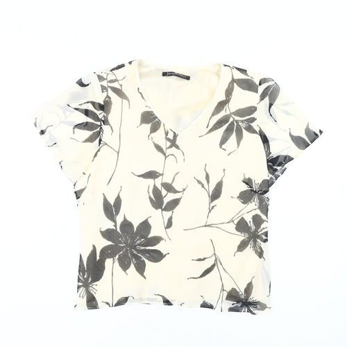 Jacques Vert Women's Ivory Floral Blouse size 12