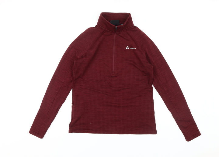Technicals Unisex Red Quarter-Zip Sweatshirt Size 12