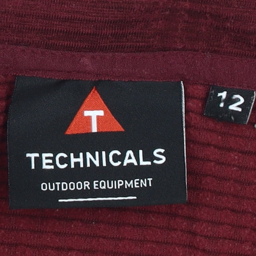 Technicals Unisex Red Quarter-Zip Sweatshirt Size 12