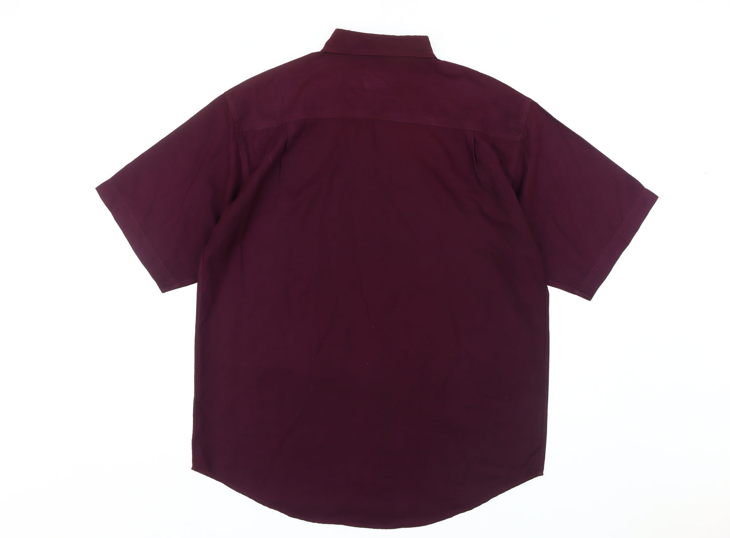 Casual Club Men's Purple Short Sleeve Button-Up Shirt M
