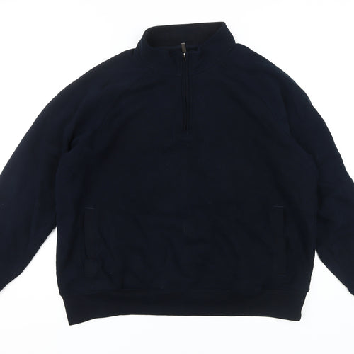 Marks and Spencer Men's Black XL 1/2 Zip Sweatshirt