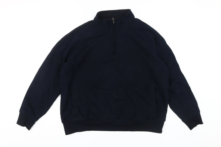 Marks and Spencer Men's Black XL 1/2 Zip Sweatshirt