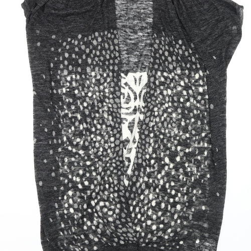 Twin-Set Women's Black Geometric Open-Knit Cape L