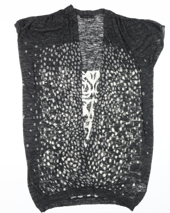 Twin-Set Women's Black Geometric Open-Knit Cape L