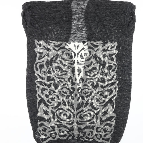 Twin-Set Women's Black Geometric Open-Knit Cape L