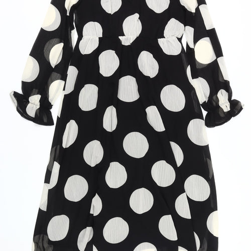 New Look Women Black Polka Dot Dress Size 14