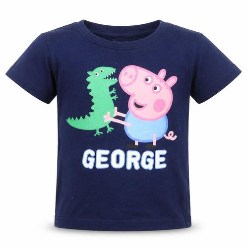 Peppa Pig Boys Blue T-Shirt Short Sleeve Size 5-6 Years