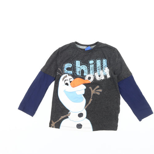 Disney Boys Frozen Olaf Grey Long Sleeve T-Shirt 5-6 Years